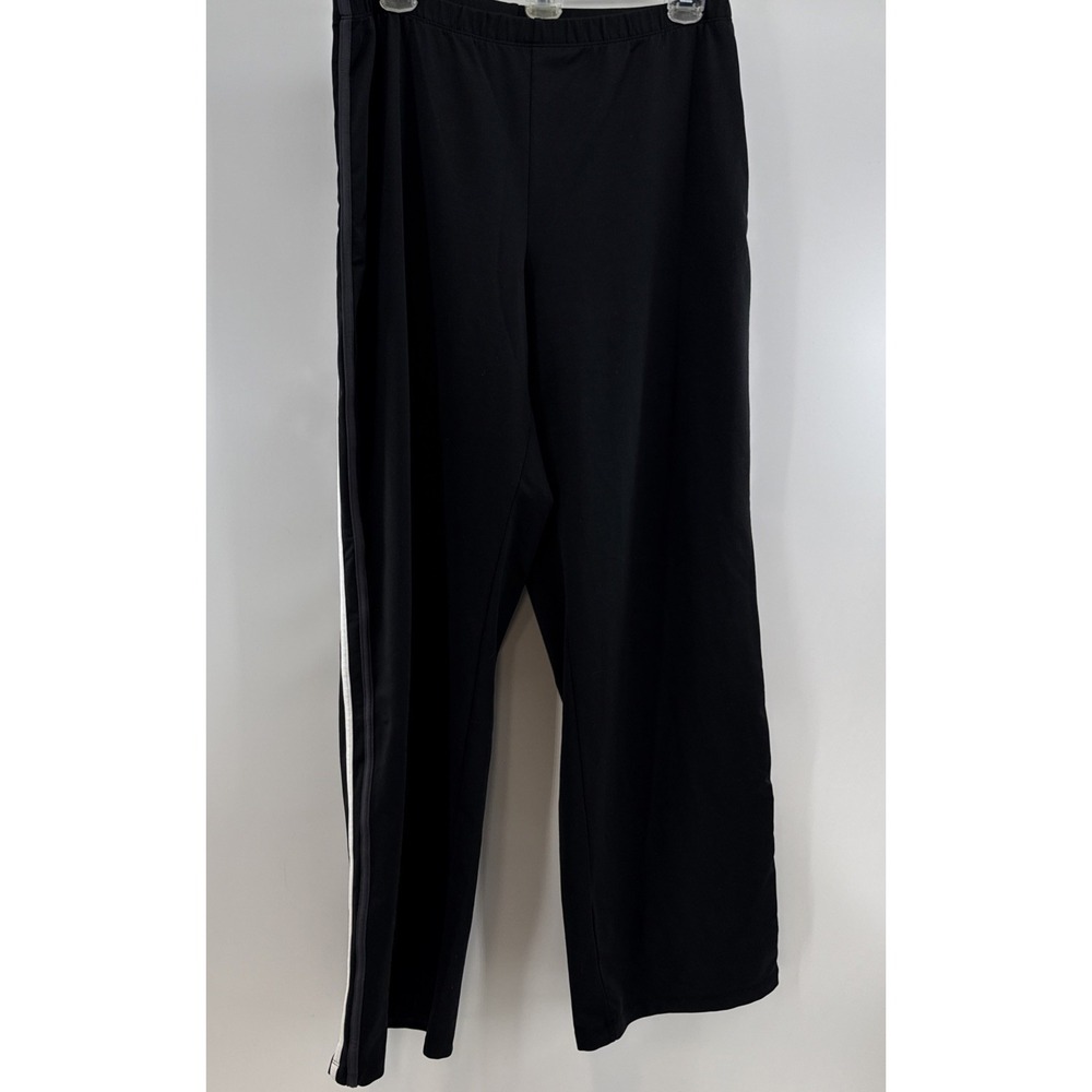 Avia‎ Women Activewear Pants Size L Black/White Polyester Gym Wide LegSweatpants
